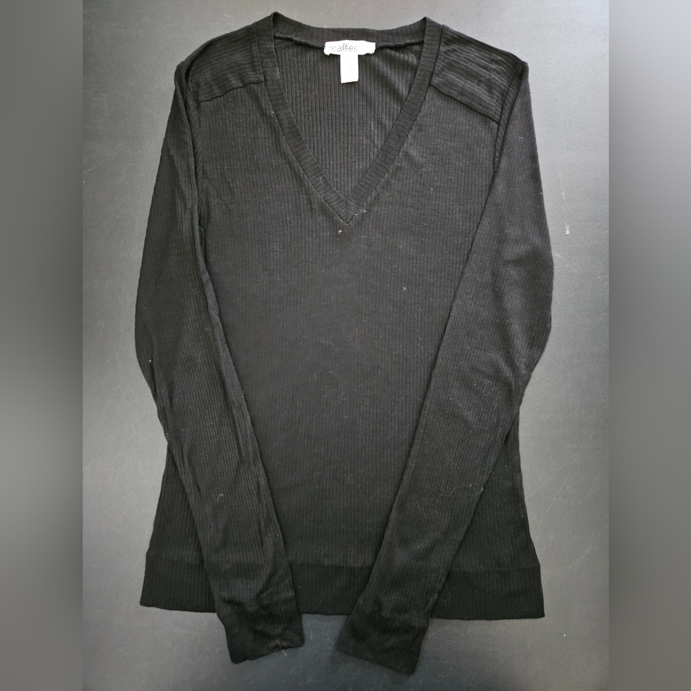 NWOT - "Realities" Silk/Wool Sheer Black Jersey - Size L